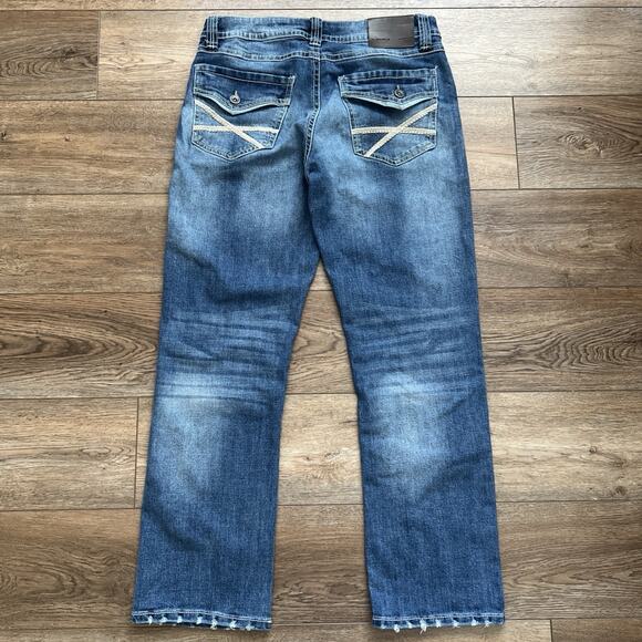 TK Axel Jeans Mens Slim Boot 32x32* Distressed Stretch Cowboy Festival Casual - Picture 2 of 12